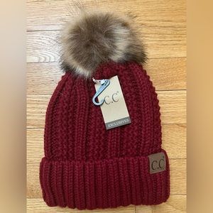C.C winter hat, red